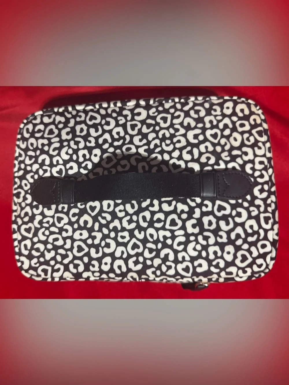 kate spade Black and White Leopard Print Cosmetic Pouch